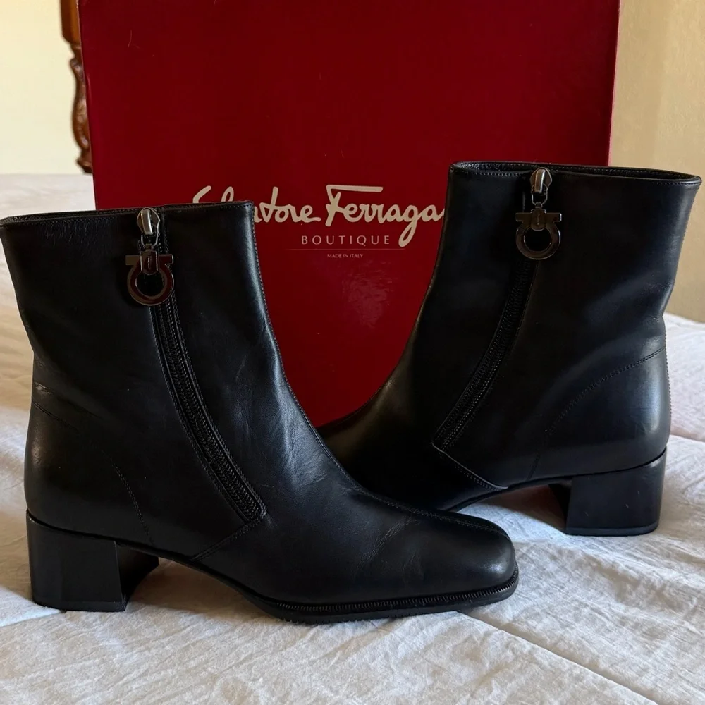 Salvatore Ferragamo Leather Ankle Boots - Picture 2 of 11